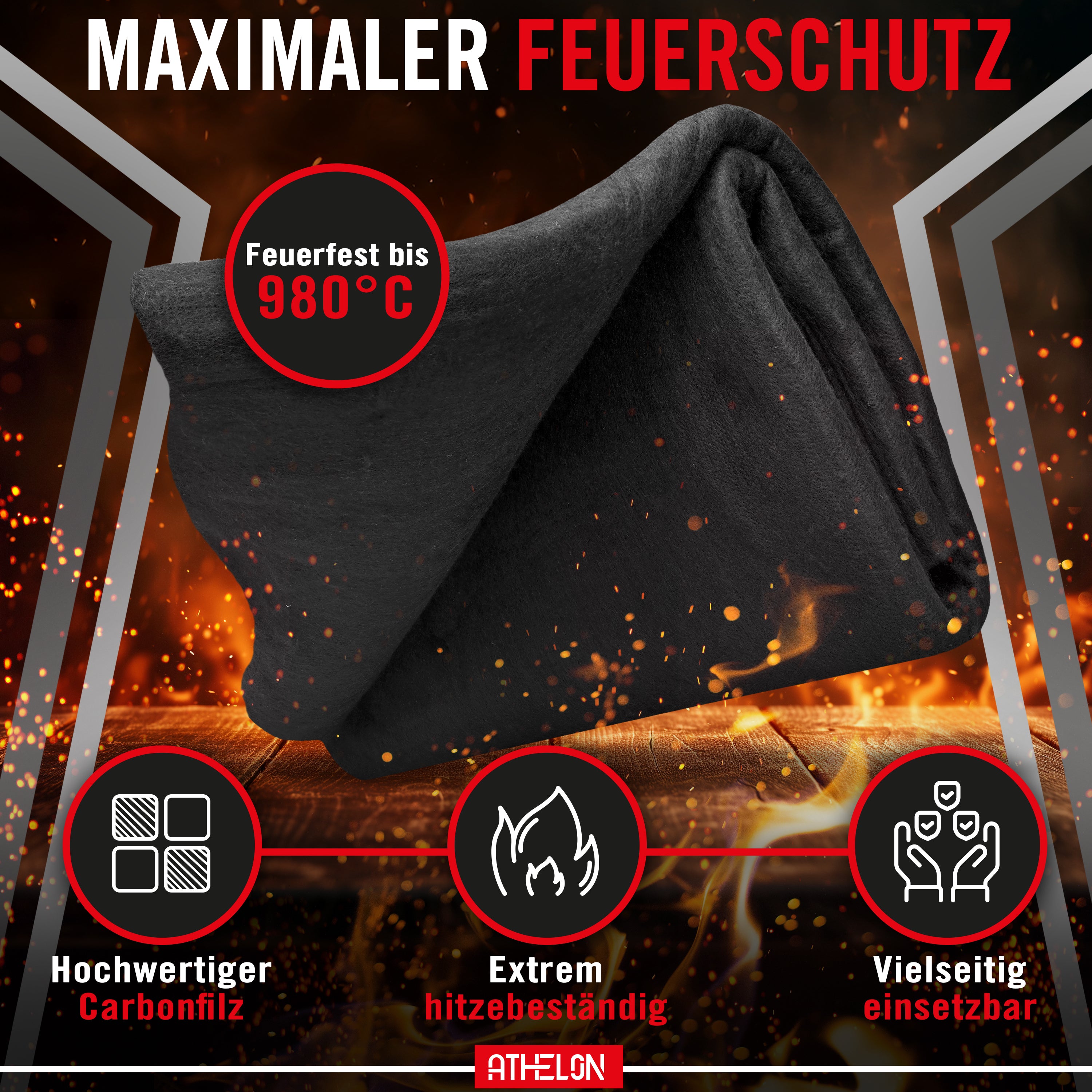 Feuerfeste Unterlage  1x1m
