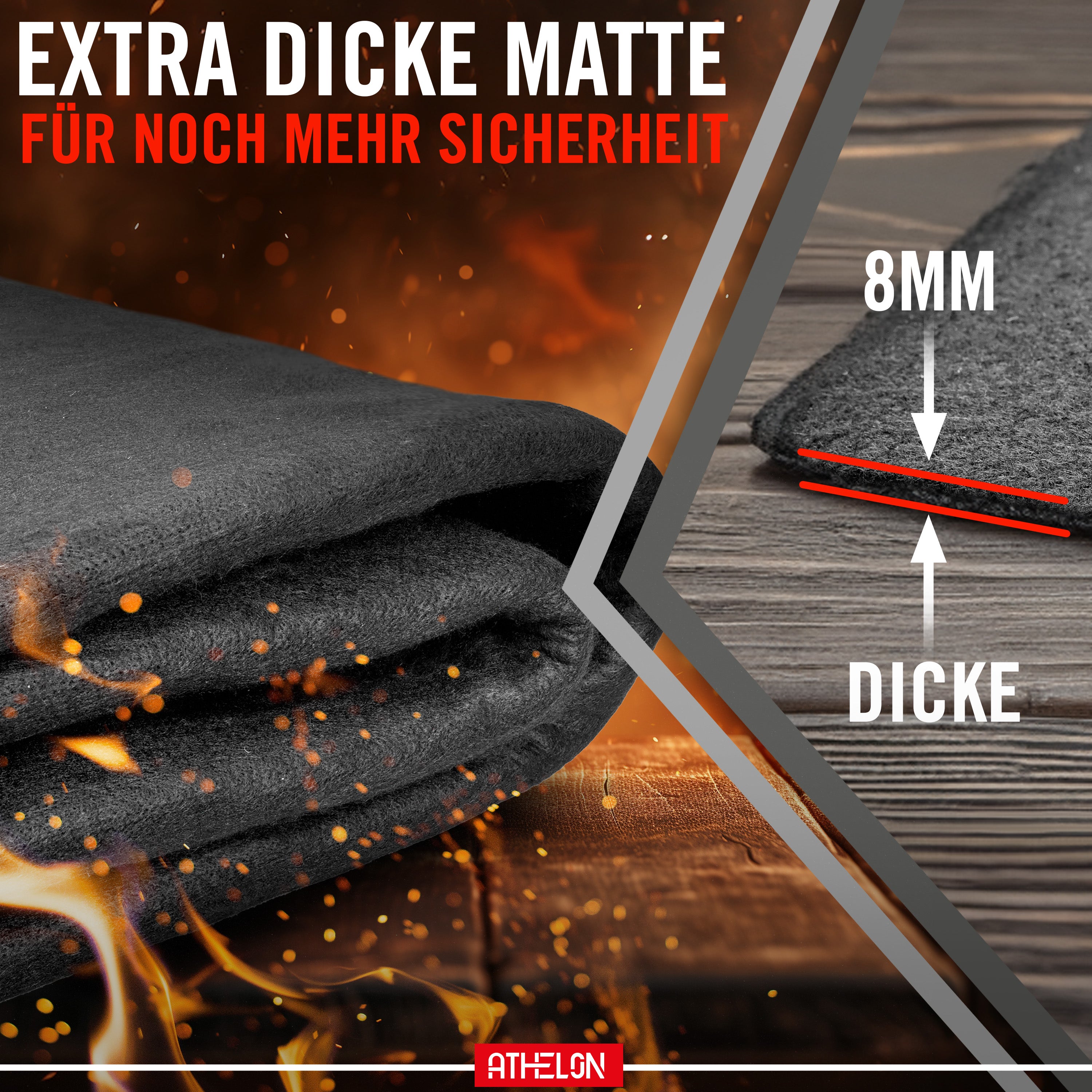 Feuerfeste Unterlage  1x1m